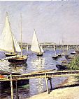 Sailboats in Argenteuil by Gustave Caillebotte